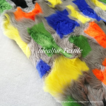 Imitation Patchwork Multicolor Jacquard Fake Fur